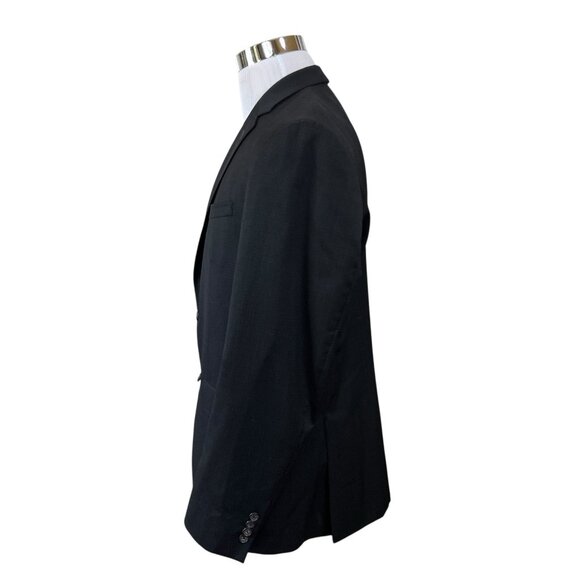 TED BAKER Endurance Jarret Black Plaid 2-Button Wool Blazer Coat Jacket  42R - Picture 2 of 10